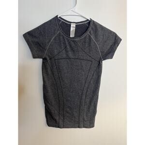 ivivva Girls Small Gray Seamless Athletic Short Sleeve Crew Neck Top Stretch